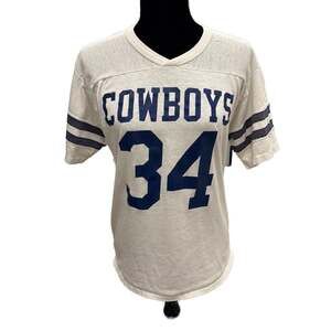 Vintage 1980s Rawlings Dallas Cowboys Herschel Walker Jersey T-Shirt USA Made La